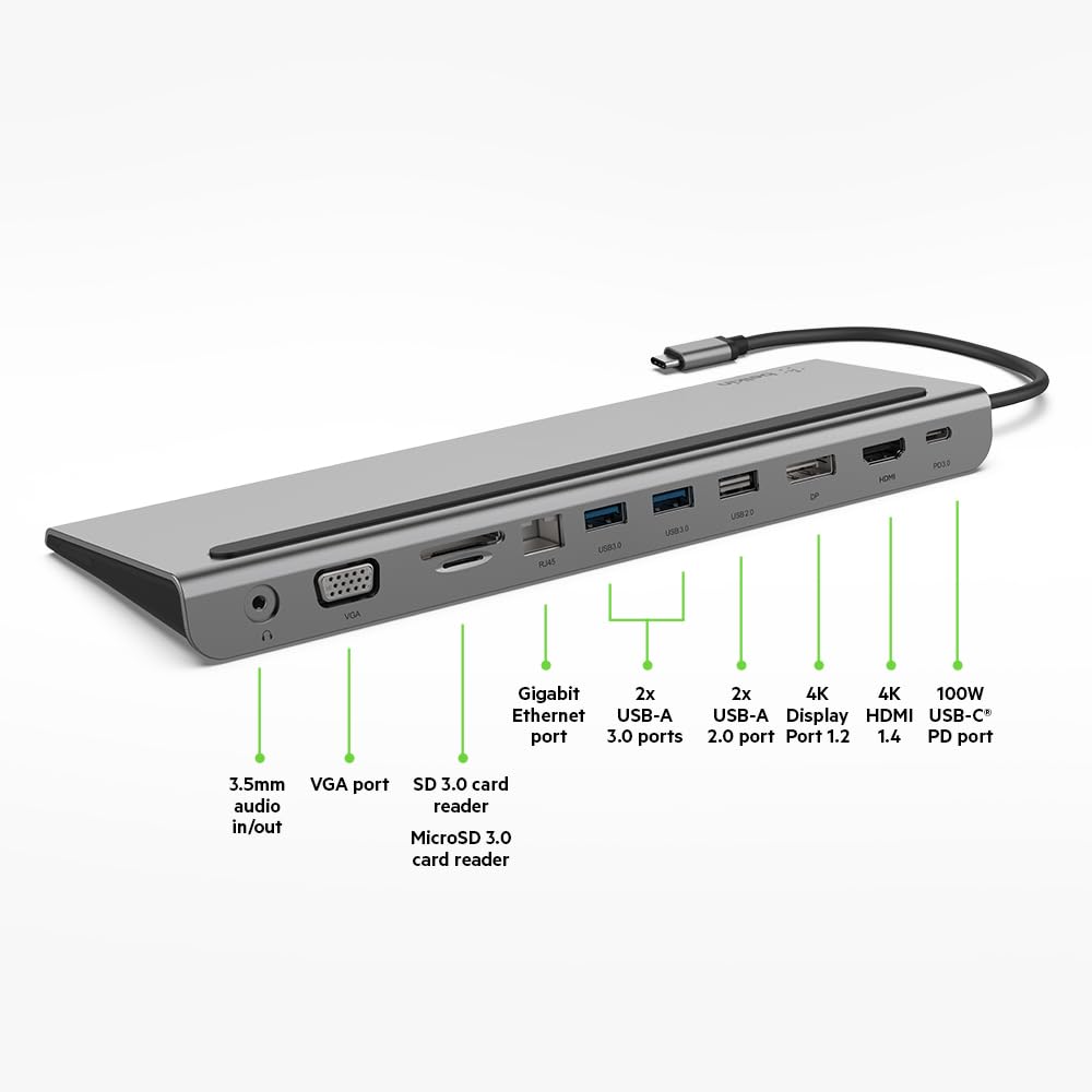 Belkin USB C Hub 11-in-1 MultiPort Adapter Dock
